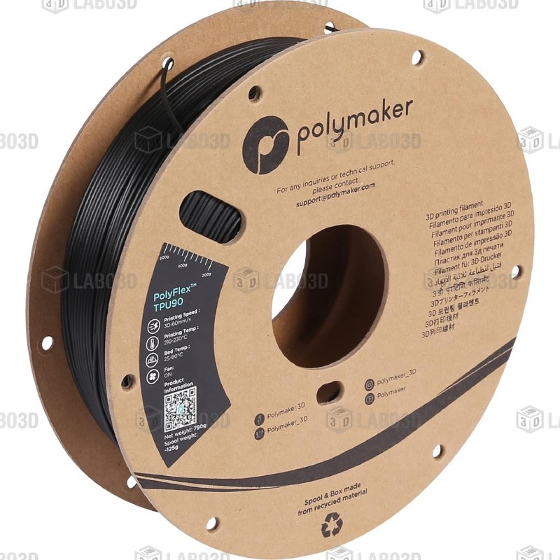 Polymaker PolyFlex - TPU90 - Black - 1.75mm - 750 gr