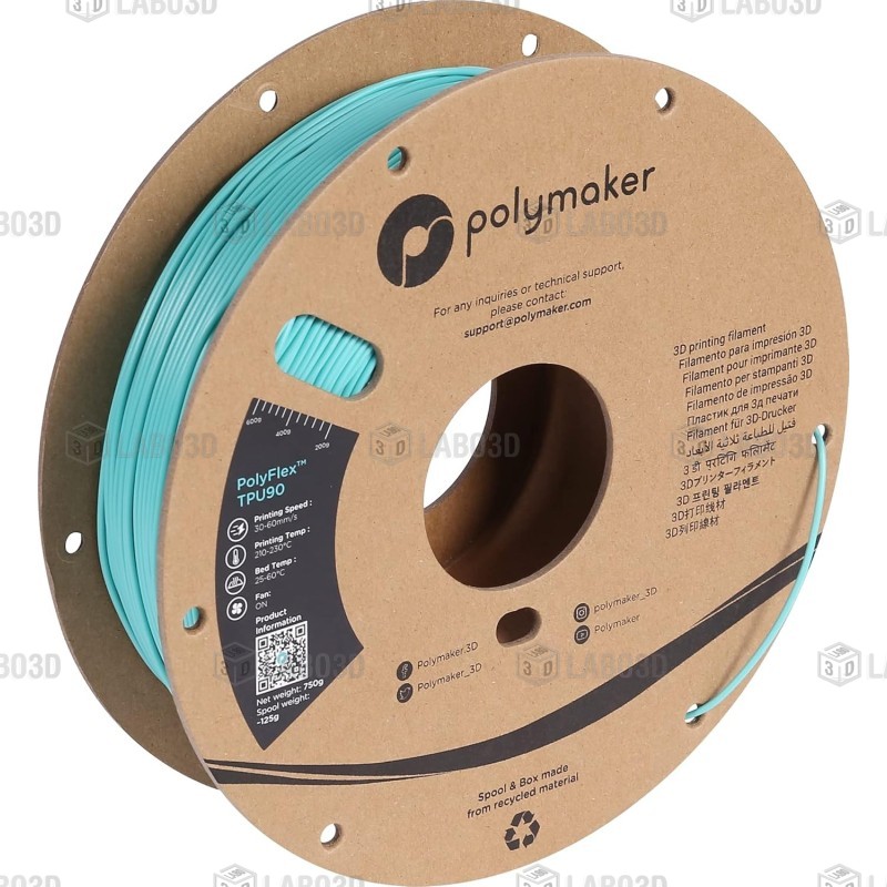 Polymaker PolyFlex - TPU90 - Turquoise ( Teal ) - 1.75mm - 750 gr