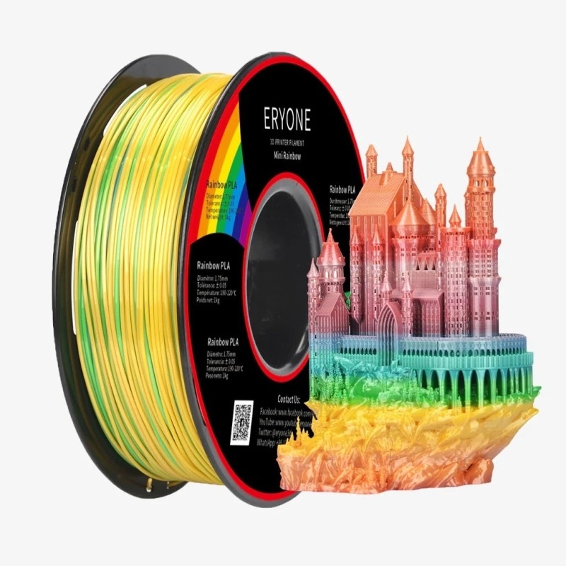 PLA Rainbow Silk – multicolour filament with high gloss – ROSA3D