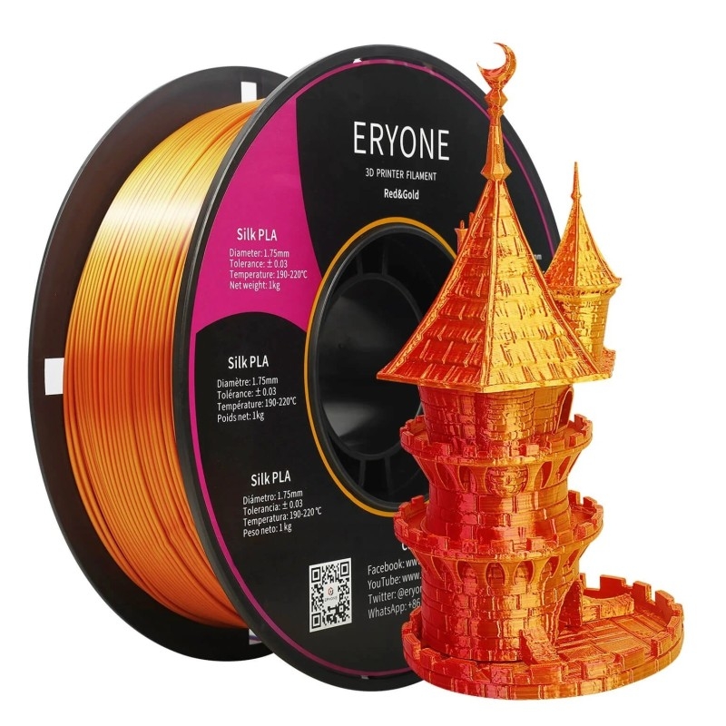 Filament PLA Soie ERYONE pour 3D Imprimante 1.75 mm